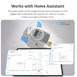 Zigbee Ultrasonic Water Meter with Valve LCD Display Works with Tuya Measure Water Quantity Flow Consumption IP68 Zigbee2mqtt HA