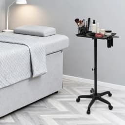 Mobile Hair Salon Trolley with Wheels 64-108cm Height Adjustable Beauty Cart for Barber Tools Scissors Hair Dryer