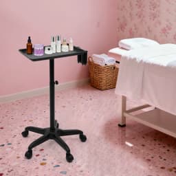 Mobile Hair Salon Trolley with Wheels 64-108cm Height Adjustable Beauty Cart for Barber Tools Scissors Hair Dryer