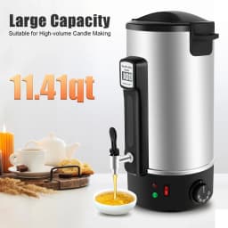 1100W Wax Melter 11.41Qt Candle Wax Melter 86℉-230℉ 201 Stainless Steel Wax Melting Tool Professional Candle Making