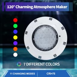 45W RGB LED Pool Light IP68 Waterproof Underwater Light with Remote Control for Swimming Pool Fountain Pond