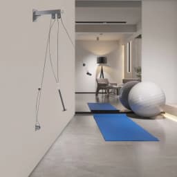 Wall-Mounted Cable Pulley System Fitness Pulley Cable Set Home Gym Pulley Machine for Full-Body Strength Training