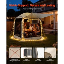 SucceBuy Screen House Tent Pop Up Screen Tent with Extended Awning Portable Screened with Carry Bag for Patio Backyard Outdoor