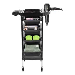 Salon Trolley Cart with 4 Drawers Foldable Top Mobile Wheels for Barber Shop Hair Salon Beauty Salon Spa Stylist Utility Cart