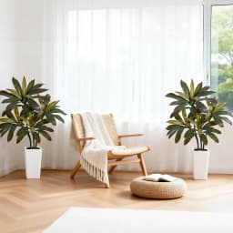 Artificial Dracaena Tree with White Tall Planter, Tall Artificial Plants with Real Touch Leaves and Multi Tonal Trunks