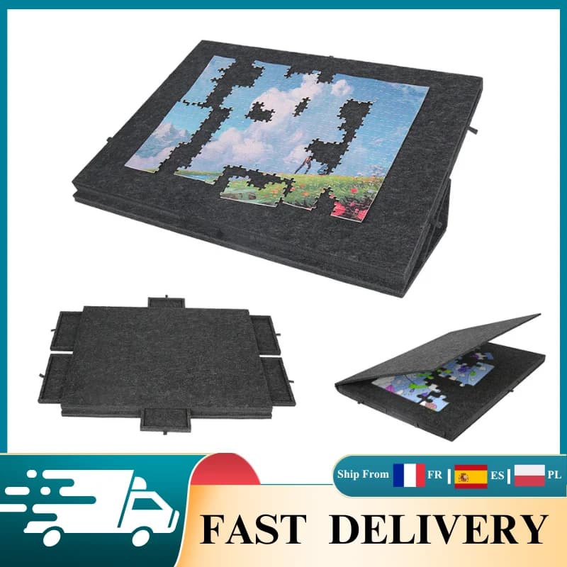 Tiltable Puzzle Board for 1000 Pieces Felt Jigsaw Puzzle Mat with 6 Drawers & Stand Cover Portable Puzzle/Craft Supply Organizer