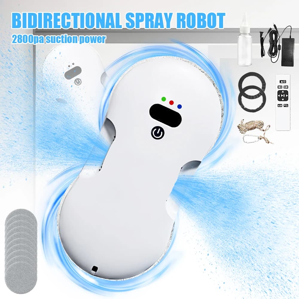 Household window automatic water Two-way spray cleaning robot vacuum cleaner remote control electric window wiper glass wiper