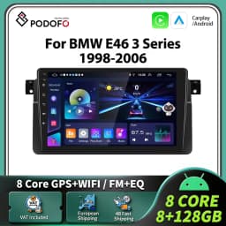 Podofo Wireless Carplay Android Auto Car Radio For BMW E46 1999-2005 Car Intelligent Systems 2din Car Multimedia Player