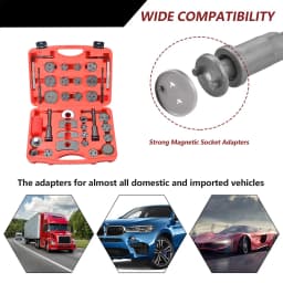 Podofo 35pcs Disc Brake Adjuster Tool Heavy Duty Brake Caliper Compression Tool Kit DiscBrake Caliper Tool for Brake Pad Replace