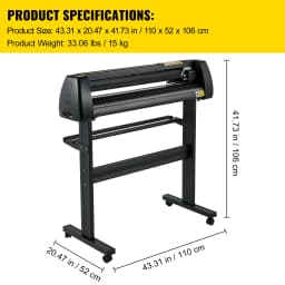 SucceBuy 28/34 Inch Vinyl Cutter Machine W/ Floor Stand Vinly Sign Cutting Plotter Starter Kits Software Adjustable Force Speed