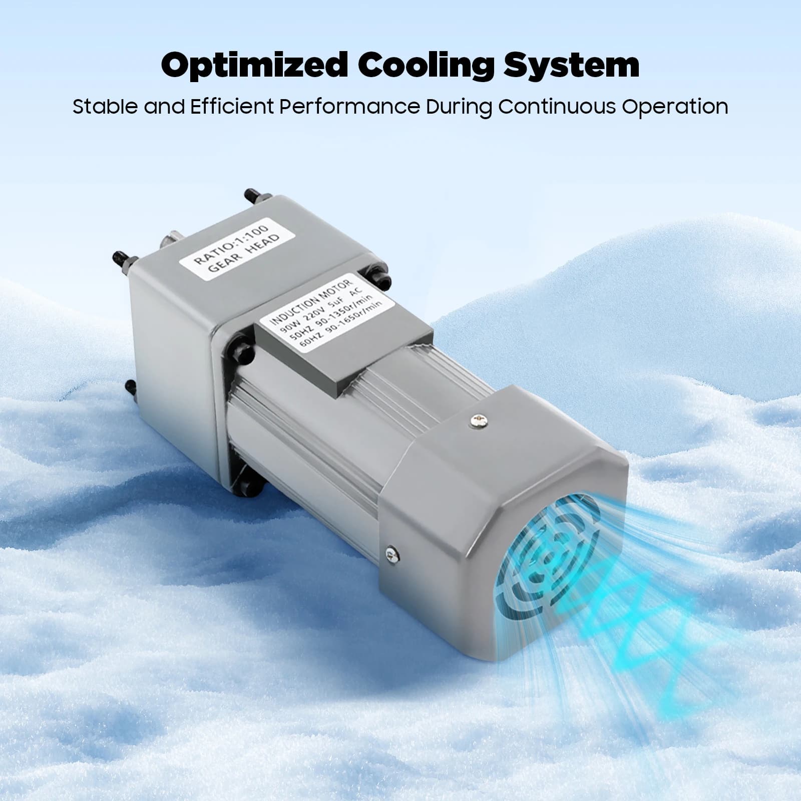 220V Gear Reduction Motor, Speed Controller Adjustable 0-90r/min, Torque for CNC Machine Packaging Production Line