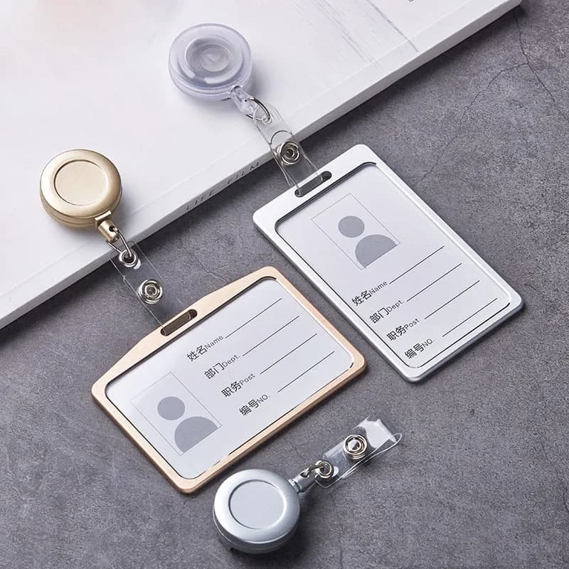 Employee Aluminium Alloy Plastic Credit Card ID Card Cover Case Work Identity Badge Card Cover Bag Women Men Work Card Holders