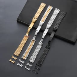 20/21/22mm Three Beads 304 Metal Curved End Watch Band men women for Rolex DATEJUST Jubilee Stainless Steel Bracelet Accessories
