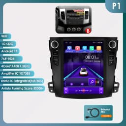 Hizpo For Tesla Style Stereos for Citroen C-Crosser Peugeot 4007 Mitsubishi Outlander XL 2 2005 - 2011 Carplay Android Car Radio