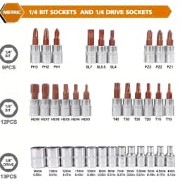 Podofo 216pcs 24-tooth Socket Wrench Sets Ratchet Wrench Tool 1/4" 3/8" 1/2" Mechanic Tool Set for Automotive Motorcycle Repair