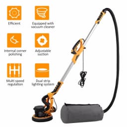 DWiusty 1390W Electric Drywall Sander 215MM Wall Grinding Machine Dustless Self -vacuum LED Long Rod Polishing Paper Machine