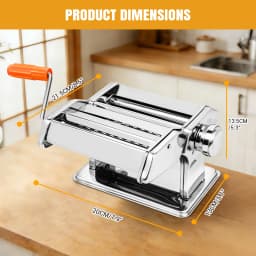 Heavy Duty Stainless Steel Pasta Maker,3-in-1 Manual Machine with 3 Cut Press Blade Settings for Spaghetti,Tagliatelle & Lasagne