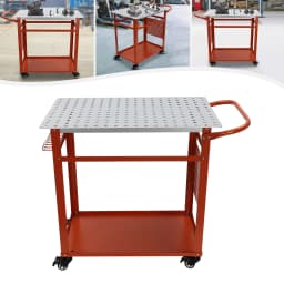 36" * 24" Welding Table, 2 Tiers Welding Workbench Table, 800Lbs Load Capacity, Movable Steel Work Bench with 4 Wheels
