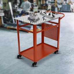 36" * 24" Welding Table, 2 Tiers Welding Workbench Table, 800Lbs Load Capacity, Movable Steel Work Bench with 4 Wheels