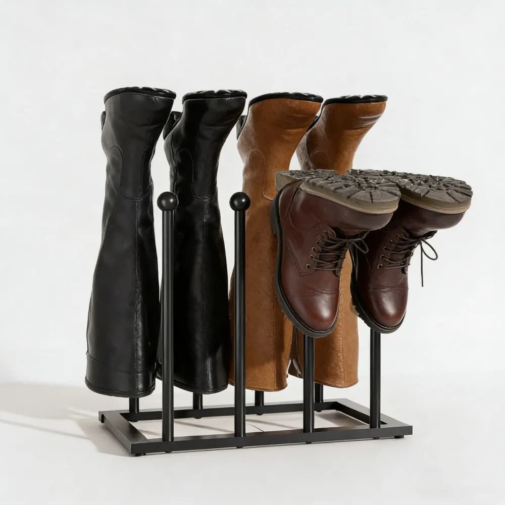 Boot Rack Organizer 4 Pairs Free Standing Tall Boot Shoe Storage Space Saving Boot Holder Stand for Entryway Closet Bedroom
