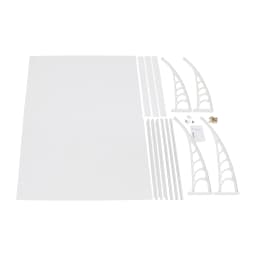 Front Door Arched Canopy Outdoor Shelter Aluminum PP+PC Clear White Wall Mounted -30~200°C Temperature Resistant for Entrance Ba