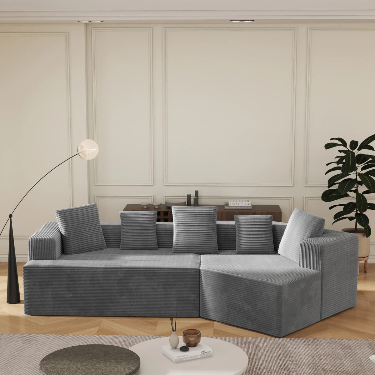 Fully Compressed Boneless Sofa 312cm Schneider Comfortable Fabric With Cloud Combination Sofa Modular Sofa No Assembly Required