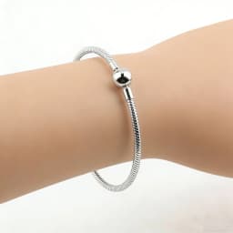 Original Fmrose 925 Sterling Silver Bracelets Round Bead Clasp Pave CZ Bracelets For Women DIY Jewelry Party Gifts 17-20CM