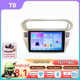 Hizpo 8g 128g 2Din Android 14 Car Radio for Peugeot 301/Citroen C-Elysee Elysee 2013-2018 Ai Car Multimedia Gps 4g Carplay 6115