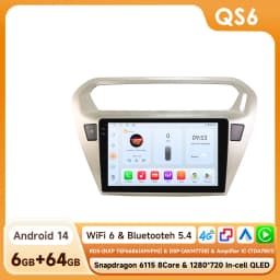 Hizpo 8g 128g 2Din Android 14 Car Radio for Peugeot 301/Citroen C-Elysee Elysee 2013-2018 Ai Car Multimedia Gps 4g Carplay 6115