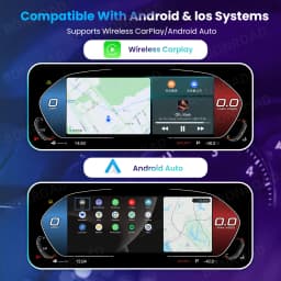 BONROAD 12.3” 1920*720P Wireless Carplay Android Mirror Digital Instrument Cluster For BMW X5 E70 X6 E71 Dashboard Speedometer
