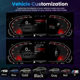 BONROAD 12.3” 1920*720P Wireless Carplay Android Mirror Digital Instrument Cluster For BMW X5 E70 X6 E71 Dashboard Speedometer