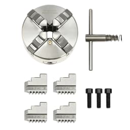 4 Jaw 100mm 3.94ft Independent Self-Centering Lathe Manual Scroll Chuck for Mini Mechanical Lathe Wood Process