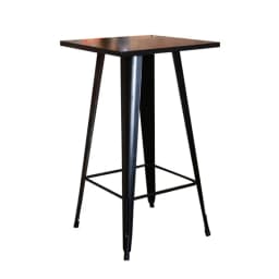 Square High Table in Wood and Steel (60X60Cm) - Black/Natural Wood Color
