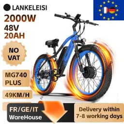 LANKELEISI MG740 Plus Adult 1000W*2 Motor Electric Bicycle 48V 20Ah Battery 26" Fat Tire Electric Bike 120KM Max Range
