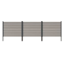 No-Dig Outdoor Privacy Screen Fence Kit, Rustproof 3-Panel 9FT Freestanding Metal Enclosure for AC Units, Pool Equipment, Trash