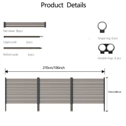 No-Dig Outdoor Privacy Screen Fence Kit, Rustproof 3-Panel 9FT Freestanding Metal Enclosure for AC Units, Pool Equipment, Trash