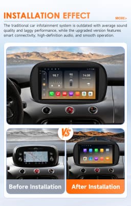 2Din 360Camera Android 14 Car Radio For FIAT 500X 2014-2020 Car Multimedia Player Intelligent Screen autoradio 4G Carplay 6115
