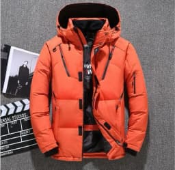 Hooded Mens Parkas Degree Winter Clothing Men, White Duck Goose Feather Coat Thick Mens Warm Snow Jacket Coat Windbreaker Men