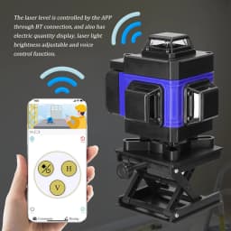 3° Self-leveling Machine 4D 16 Lines Laser Level USB Rechargeable Lithium Battery Leveling Tool with 1.2M 3-Heights Tripod Stand