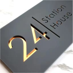 Custom Laser-Cut Acrylic Sign, Nordic 3D Floating Door Sign, Modern House Sign, Exterior Address, 2D Flat Name