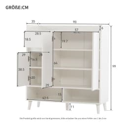 Closet Sideboard Shoe Wardrobe with Adjustable Folding Minimalist Design and Solid Wood Legs Organizer