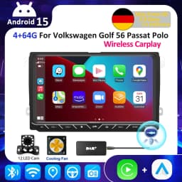 ESSGOO Android 15 Wireless Carplay Car Multimedia Player Car Radio For Volkswagen Skoda Octavia golf 5 touran passat polo Jetta