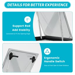 RV Caravan Camper Van Hinged Push-Out Window Ventilation Hatch Karavan Mobile Motor Home Caravan Extrapolated Ventilation Window
