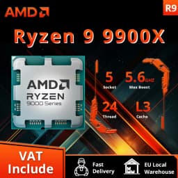 AMD Ryzen 9 9900X New 12-Core 24-Thread R9 9900x 9000 Series DDR5 5.6 GHz L3=64M Game Cache Socket AM5TDP 120W but without fan