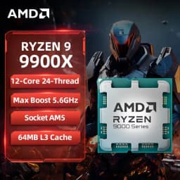 AMD Ryzen 9 9900X New 12-Core 24-Thread R9 9900x 9000 Series DDR5 5.6 GHz L3=64M Game Cache Socket AM5TDP 120W but without fan