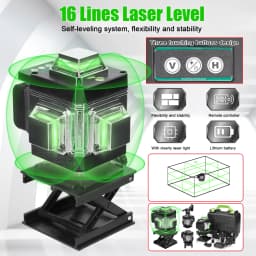 16 Lines Laser Level 3° Self-leveling Machine Rechargeable Lithium Battery Leveling Tool with 1.2m Adjustable Tripod Stand