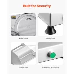 SucceBuy 10 inch Commercial Meat Slicer Electric Deli Food Slicer 180W Meat Cutter w/ Premium 65Mn Blade Food Slicer Machine