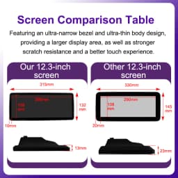 12.3" 2K Wireless CarPlay Andorid Auto For Benz C Class 2011-2018 W204 W205 S205 C204 Car Screen Radio Multimedia Navigation GPS