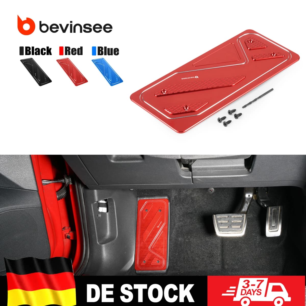 BEVINSEE Foot Rest Pedal Cover LHD for Audi A3 8V RS3 8V, for VW For Golf MK7 MK8 GTI, for SEAT Leon 5F Replaces 5Q1864551A