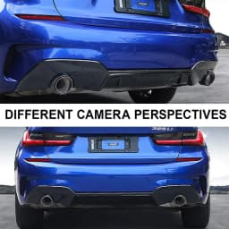 Rear Bumper Lip Spoiler Trim Splitter Diffuser For BMW 3 Series G20 G28 M Sport 2019-2020 Double-Single Round Out Carbon Look